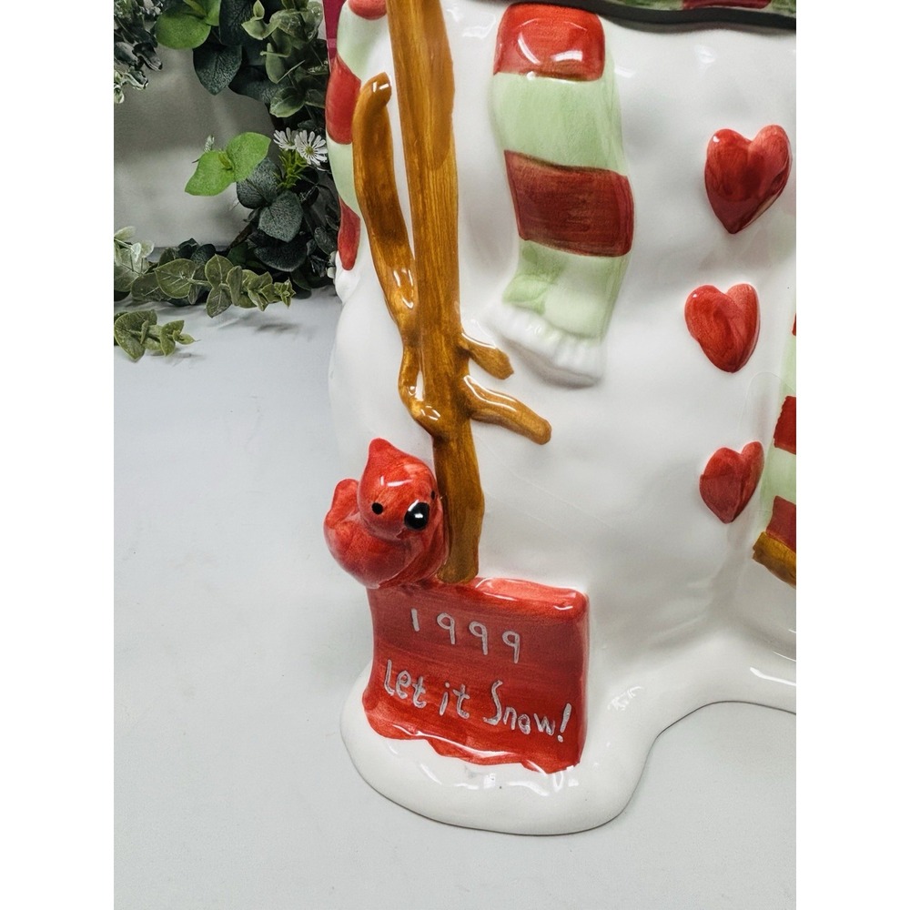 Jolly Snow Men Cookie Jar Let It Snow 1999 Home Trends New In Box Christmas - Picture 5 of 16